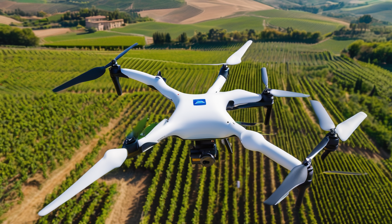 Drone agricoltura di precisione su vigneto